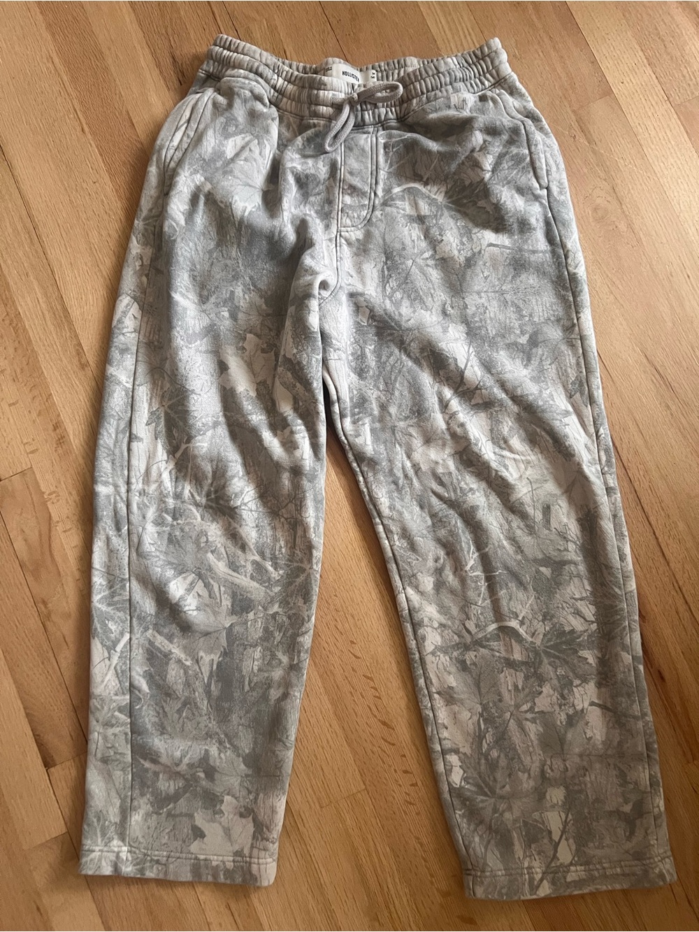 Hollister Light Gray Camo Drawstring Joggers